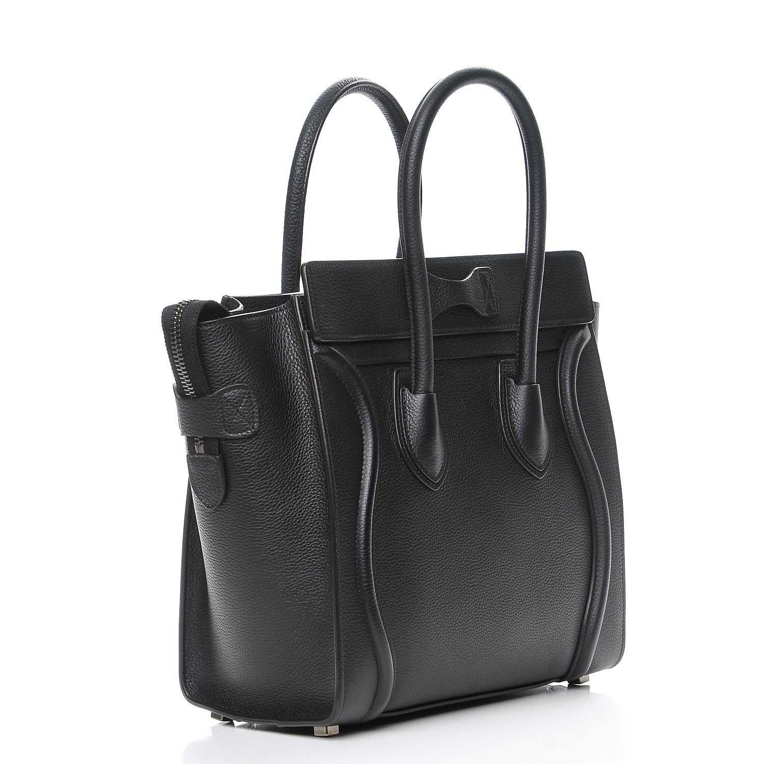 Celine Drummed Calfskin Micro Luggage Black 3 of 7