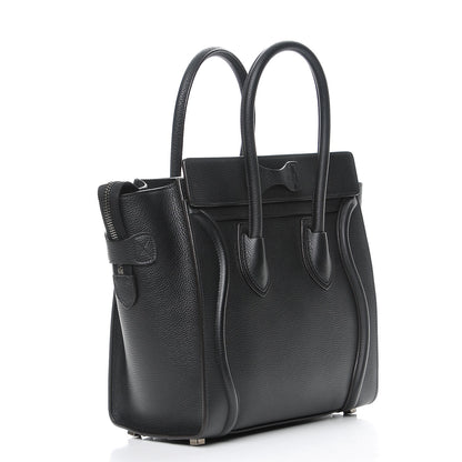 Celine Drummed Calfskin Micro Luggage Black 3 of 7