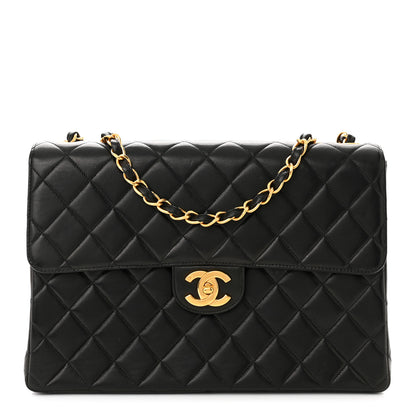 Chanel Lambskin Quilted XL Jumbo Single Flap Black 1 of 10