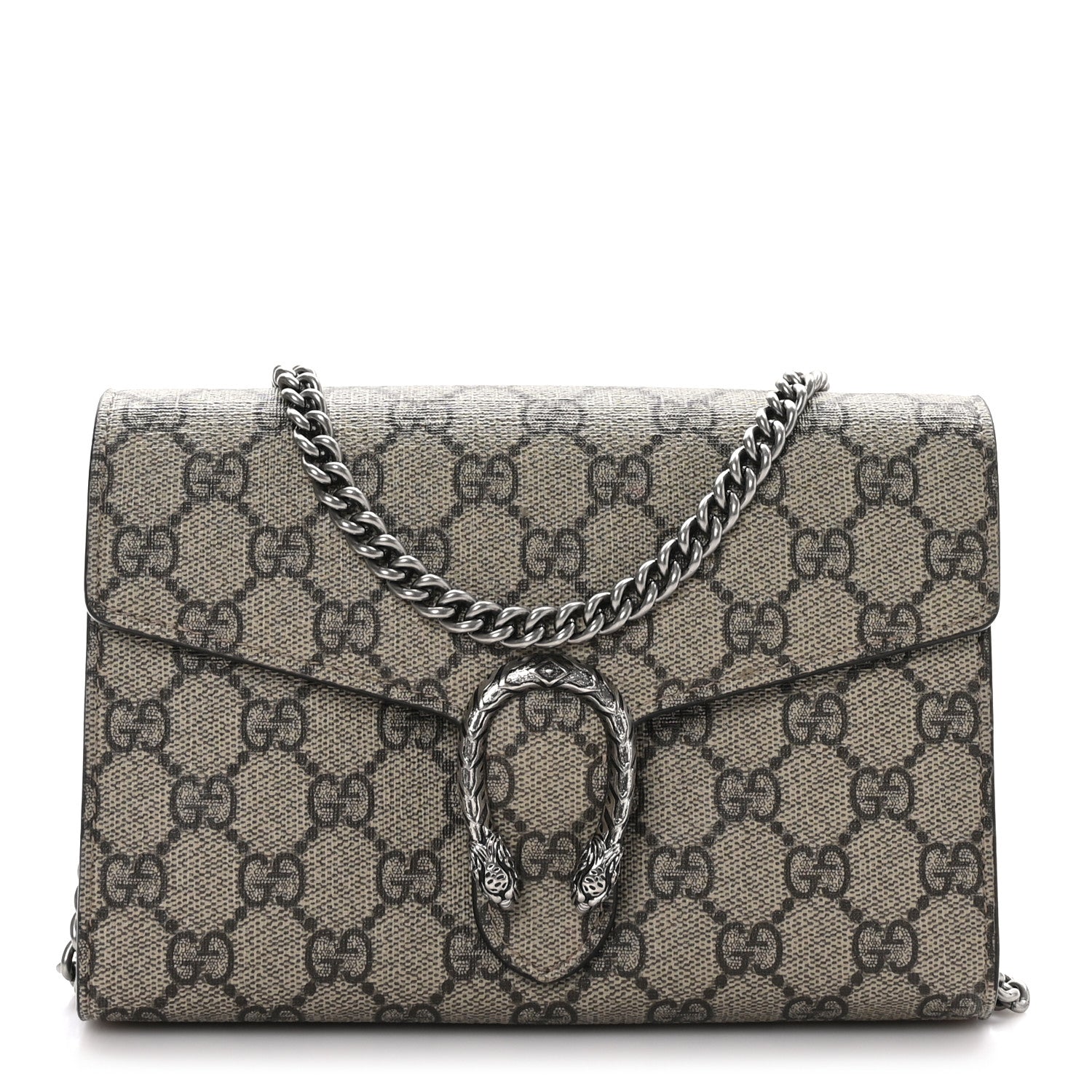 Gucci GG Supreme Monogram Mini Dionysus Chain Wallet Beige Taupe 1 of 13