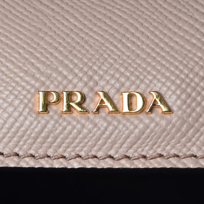 Prada Saffiano Cuir Medium Double Bag Cammeo Black 7 of 17