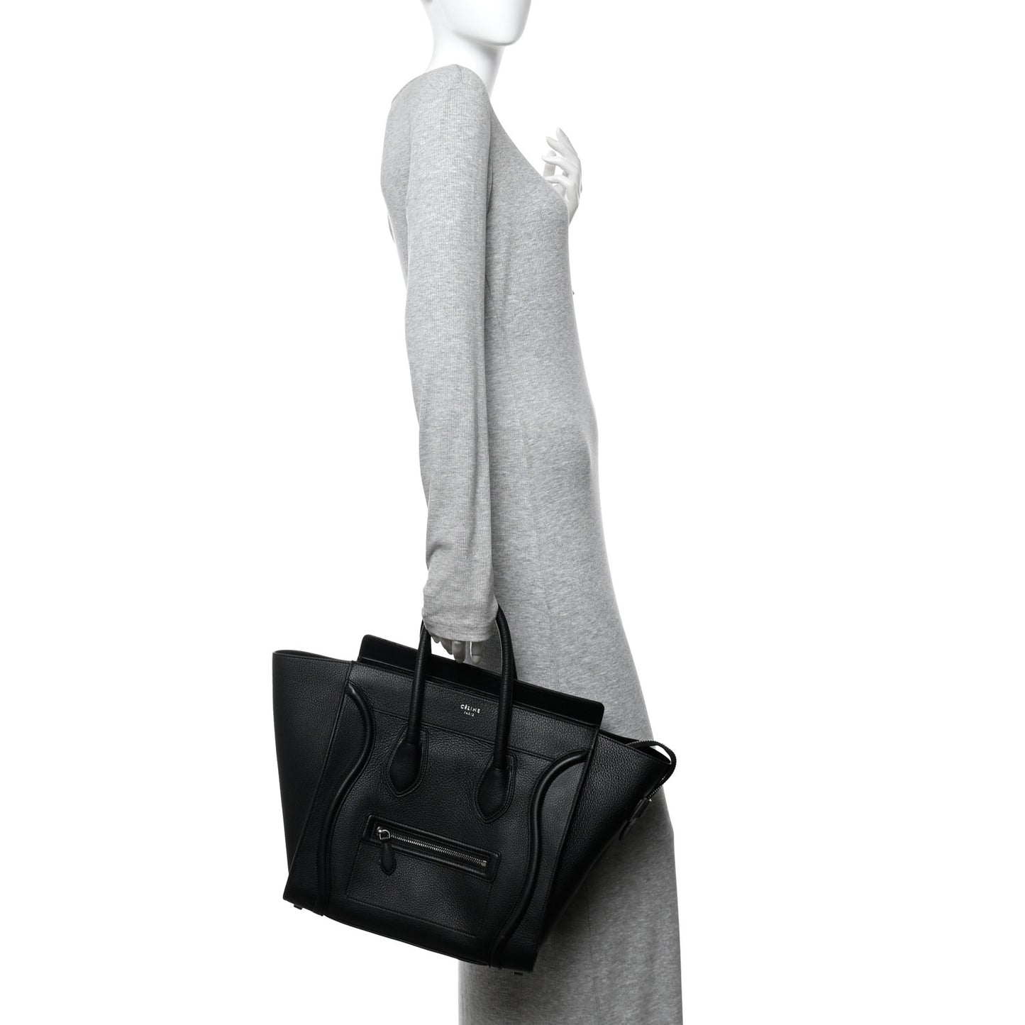 Drummed Calfskin Mini Luggage Black