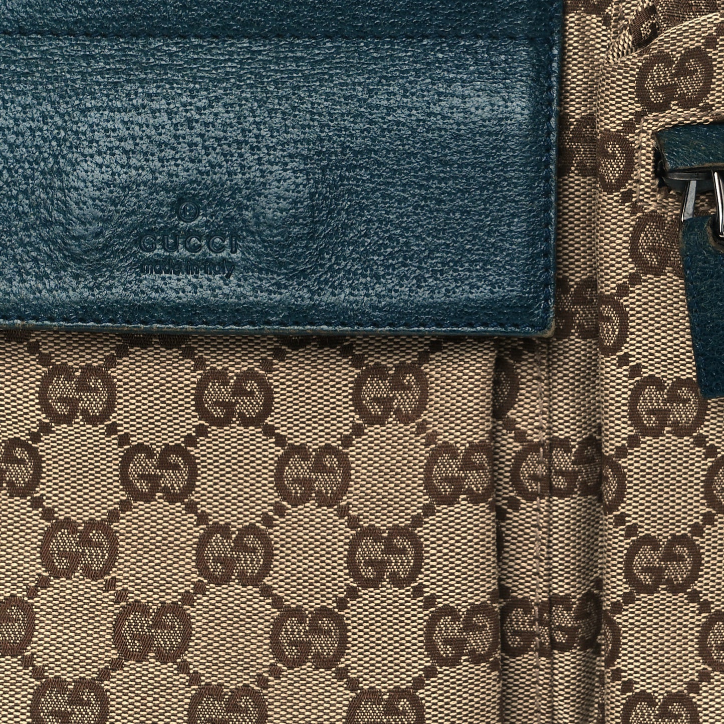 GG Monogram Web Double Pocket Belt Bag Navy