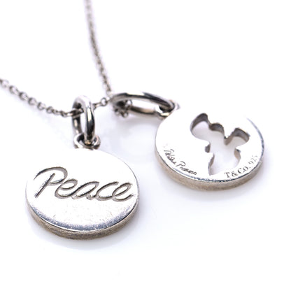 Tiffany Sterling Silver Peace Dove Double Pendant Necklace 4 of 6
