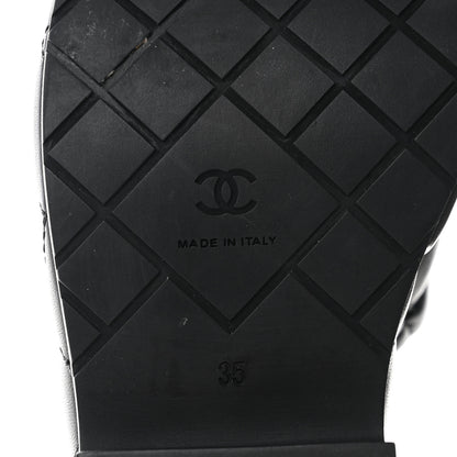 Chanel Lambskin Quilted CC Mules Wedge Sandals 35 Black 7 of 8