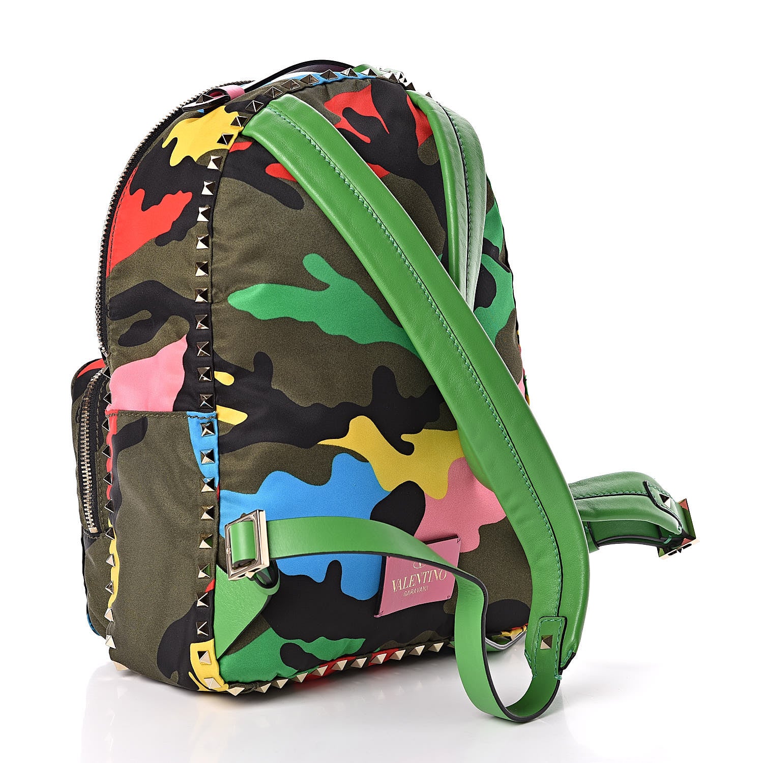 Valentino Garavani Nylon Psychedelic Camouflage Medium Rockstud Backpack Multicolor 3 of 9