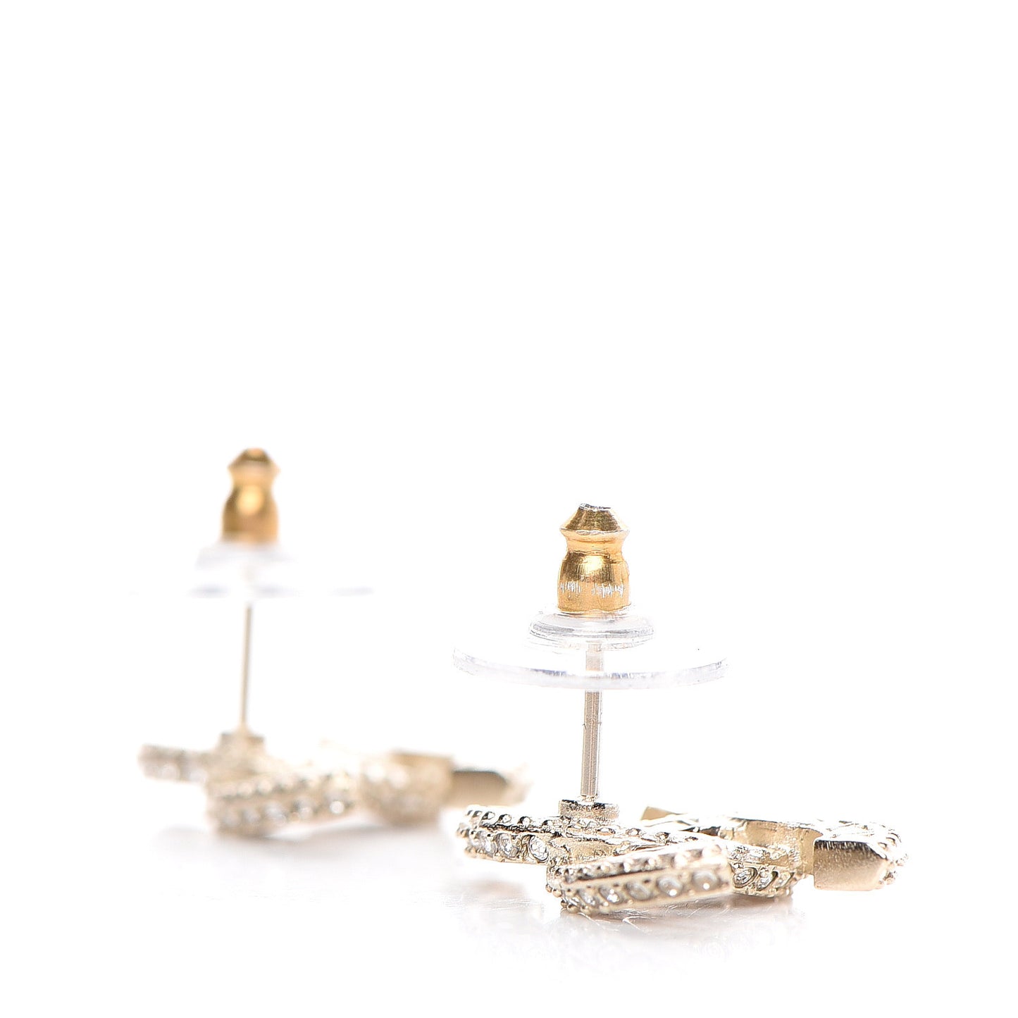 Crystal Timeless CC Earrings Light Gold
