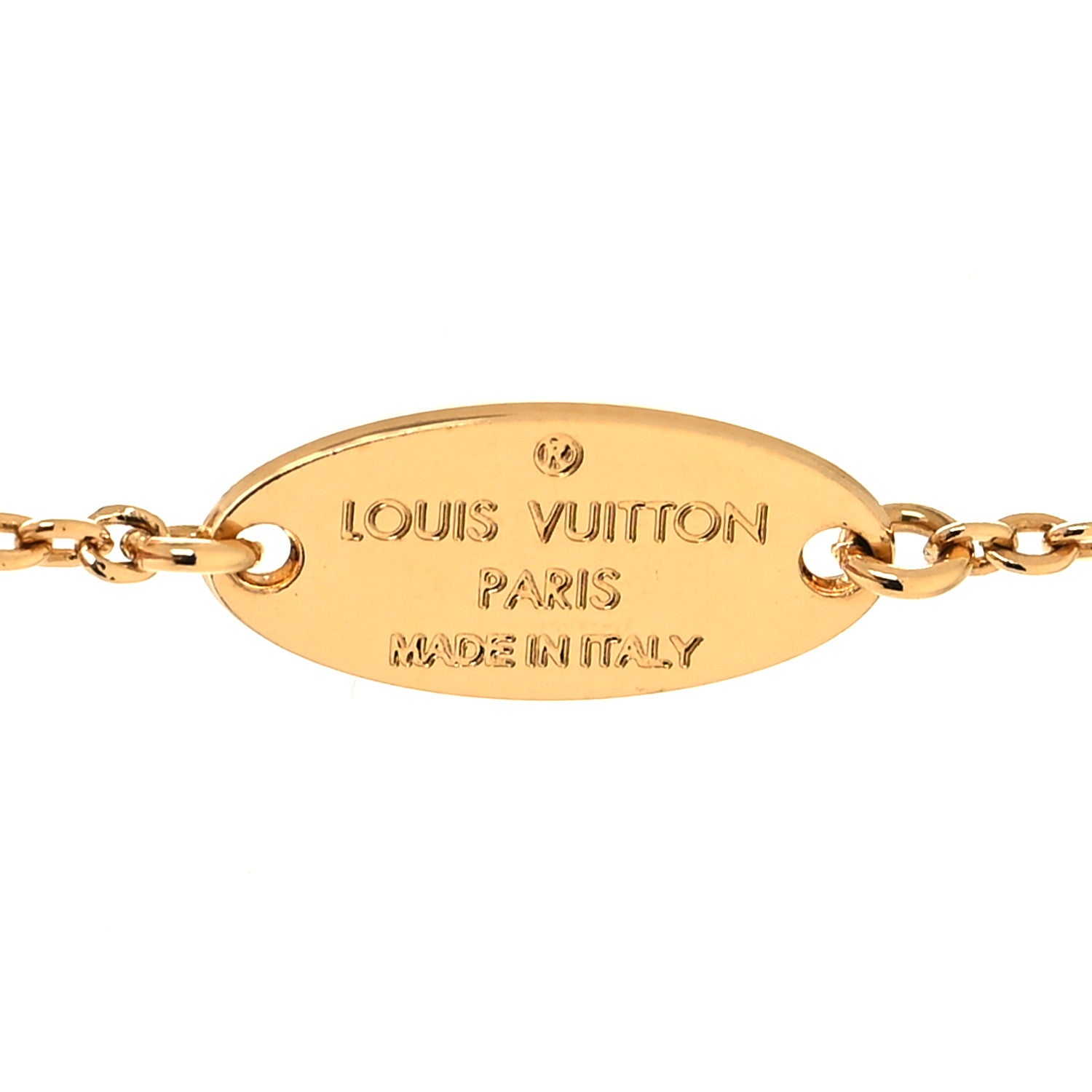Louis Vuitton Crystal Precious Nanogram Name Tag Necklace Gold Silver 5 of 6