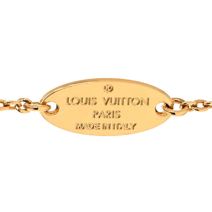 Louis Vuitton Crystal Precious Nanogram Name Tag Necklace Gold Silver 5 of 6