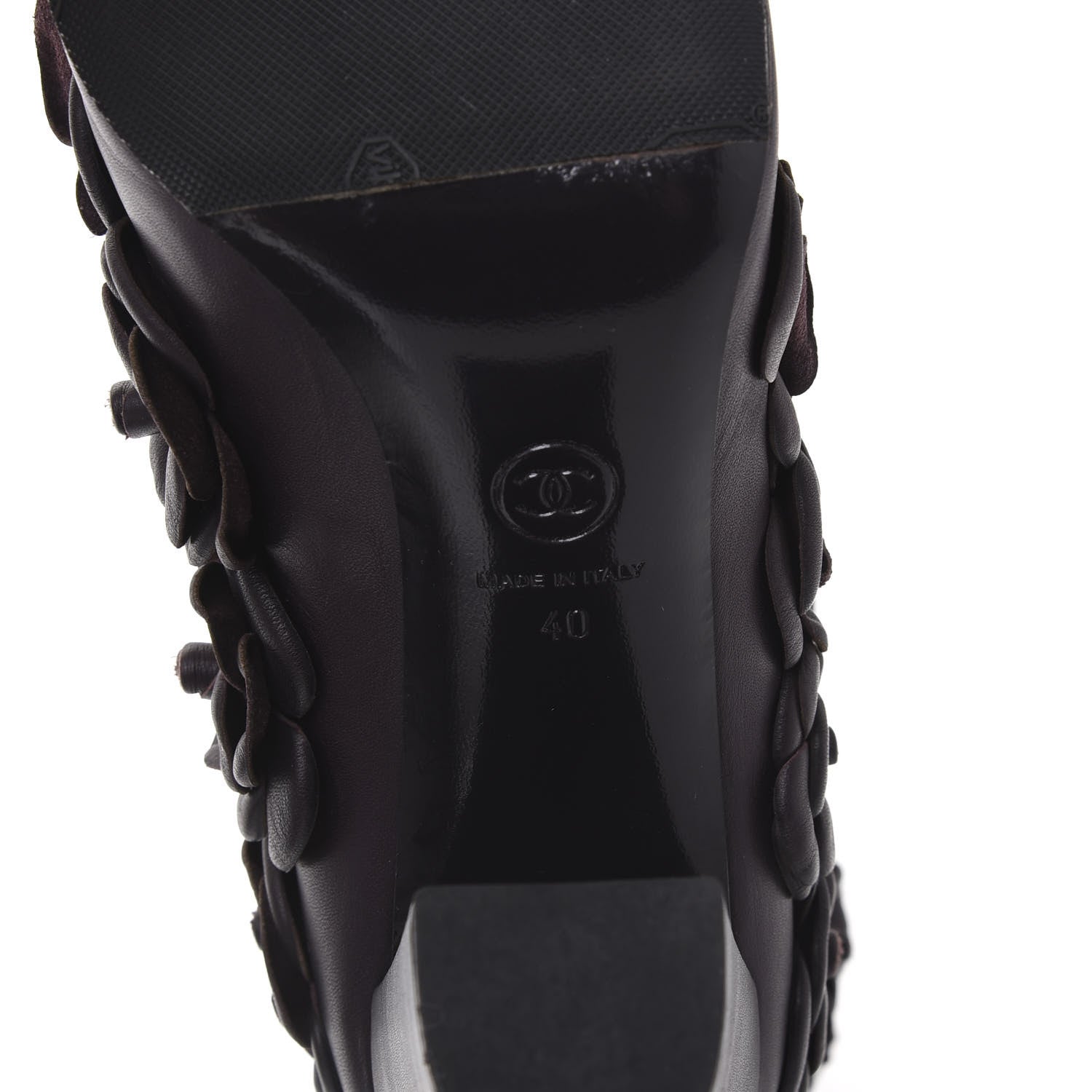 Chanel Calfskin Camellia Boots 40 Bordeaux 6 of 7