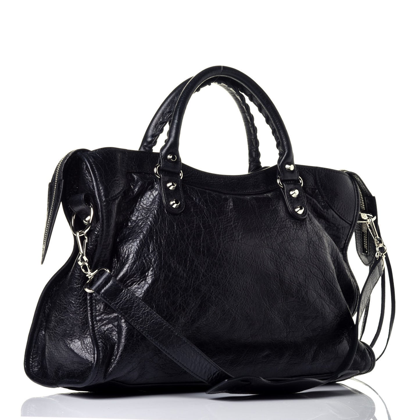 Agneau Classic Silver Hardware City Black