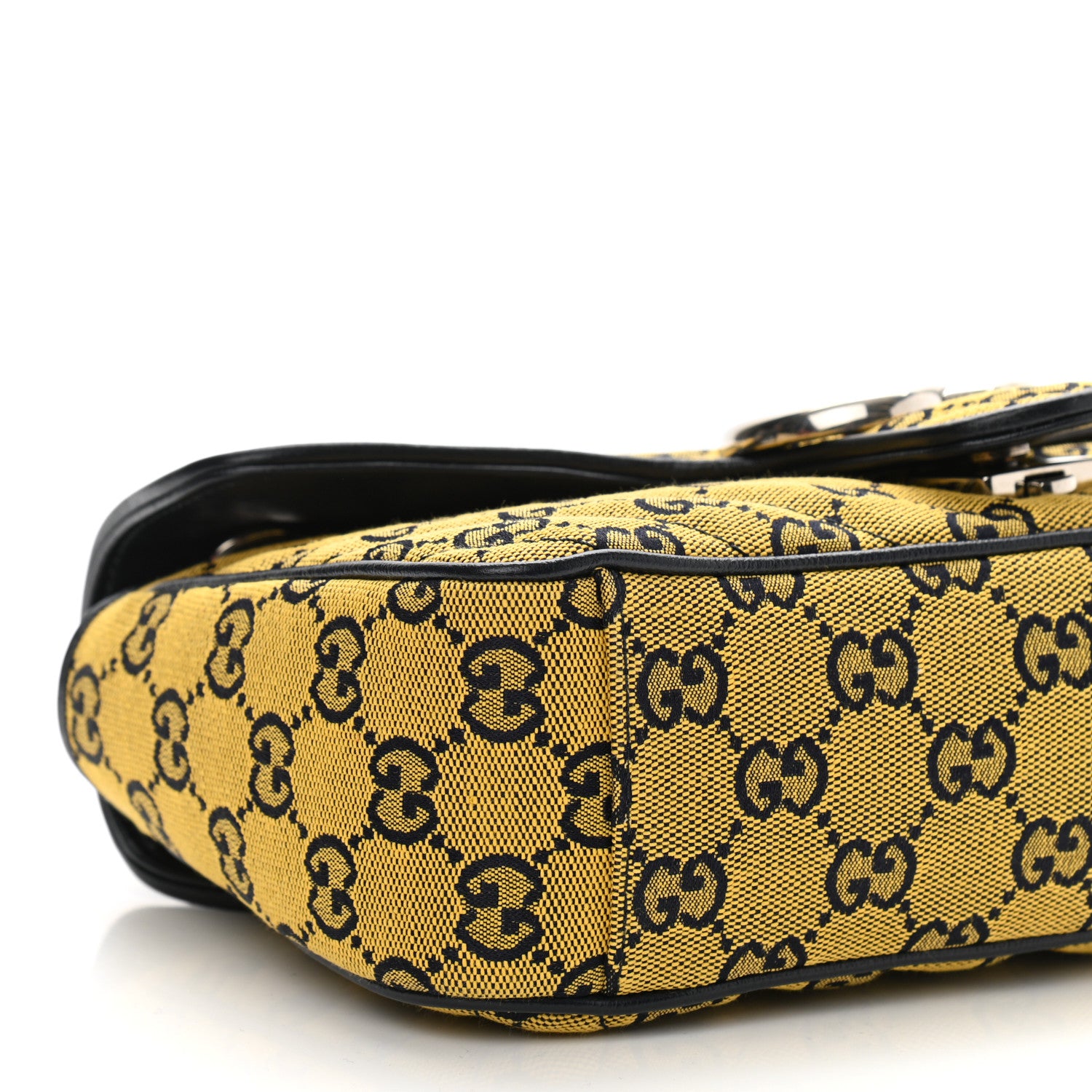 Gucci Monogram Multicolor Matelasse Diagonal Small GG Marmont Shoulder Bag Yellow Blue 9 of 10