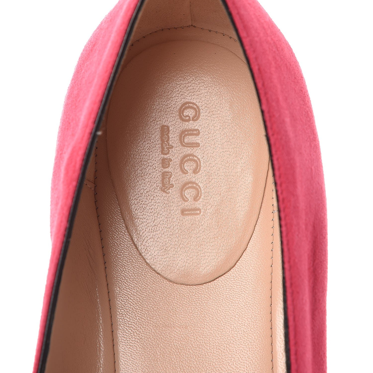Gucci Kid Scamosciato GG Marmont Fringe Flats 39.5 Hot Pink 7 of 9