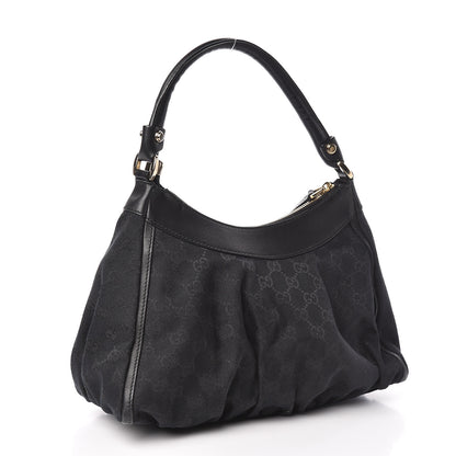Gucci Monogram Medium D Gold Ring Hobo Black 3 of 12