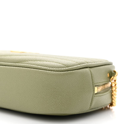 Saint Laurent Grain De Poudre Matelasse Monogram Mini Lou Camera Bag Pistachio 10 of 10