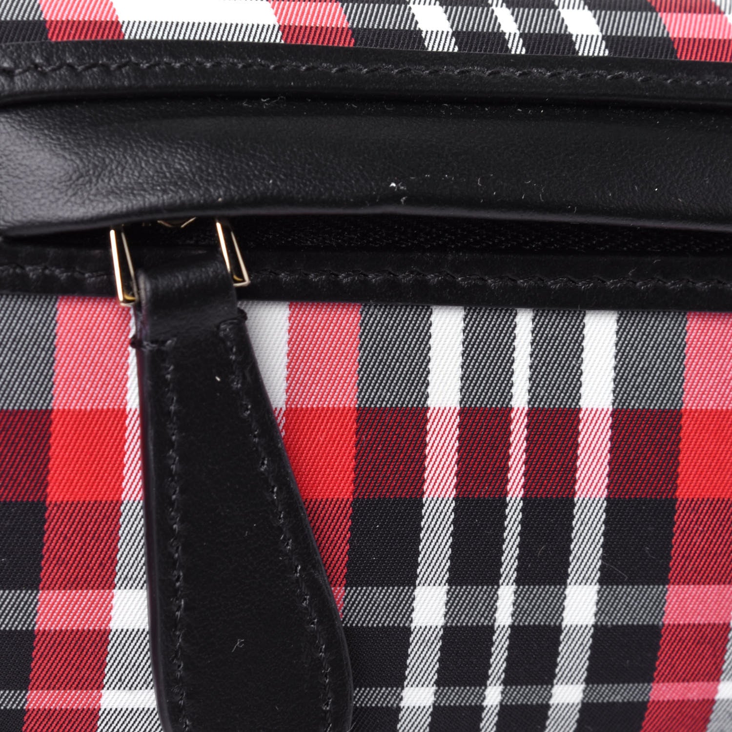 Burberry Calfskin Nylon Tartan Micro Olympia Card Case Bright Red 9 of 9
