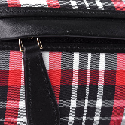 Burberry Calfskin Nylon Tartan Micro Olympia Card Case Bright Red 9 of 9