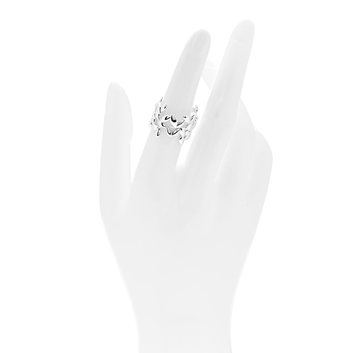 Tiffany Sterling Silver Wide Paloma Picasso Olive Leaf Band Ring 54/7 2 of 4