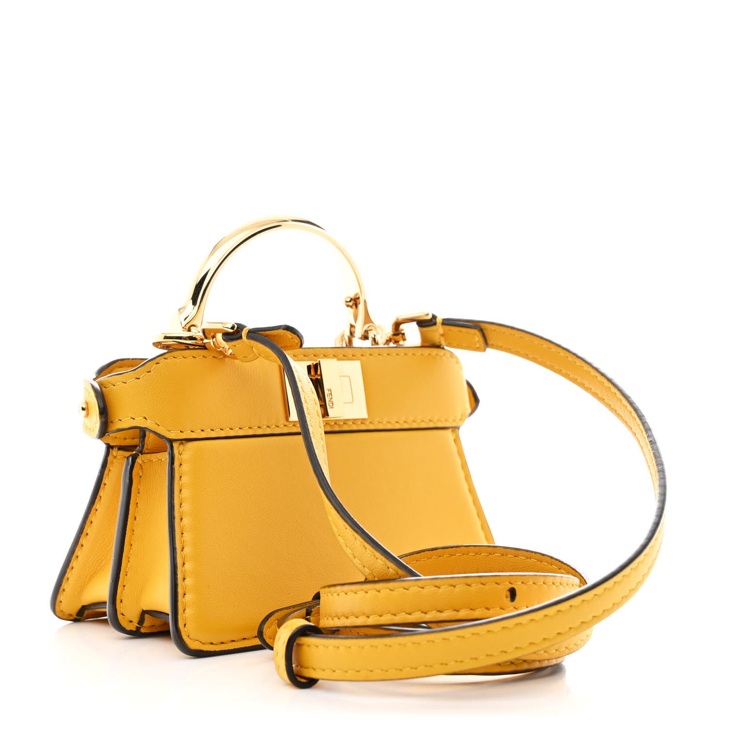 Shiny Nappa Nano Peekaboo Maxi Handle Satchel Mimosa