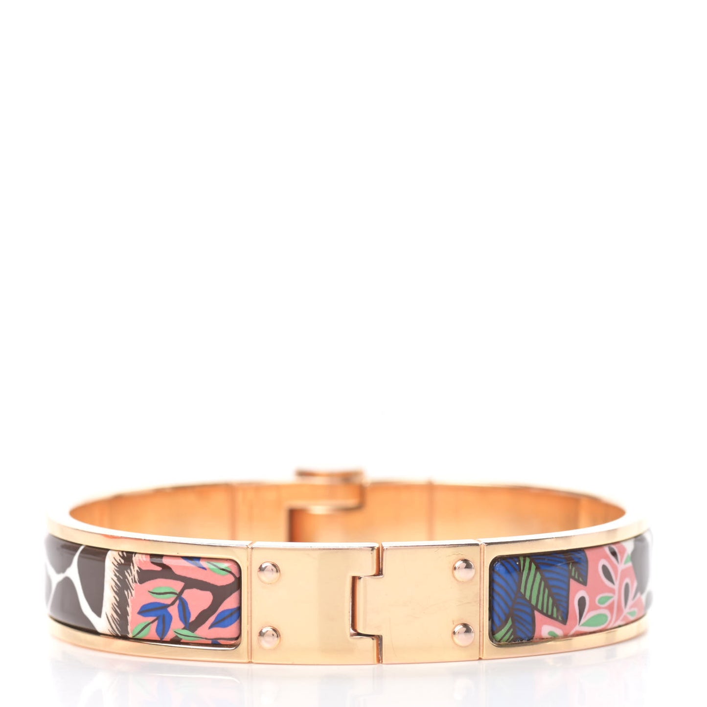 Enamel Printed Narrow The Three Graces Hinged Bracelet S Pink Delirium