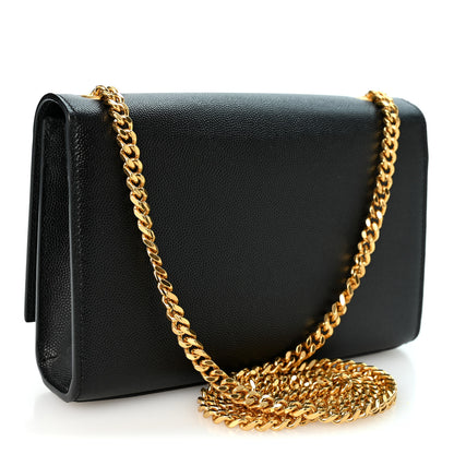Saint Laurent Grain De Poudre Small Monogram Kate Satchel Black 3 of 9