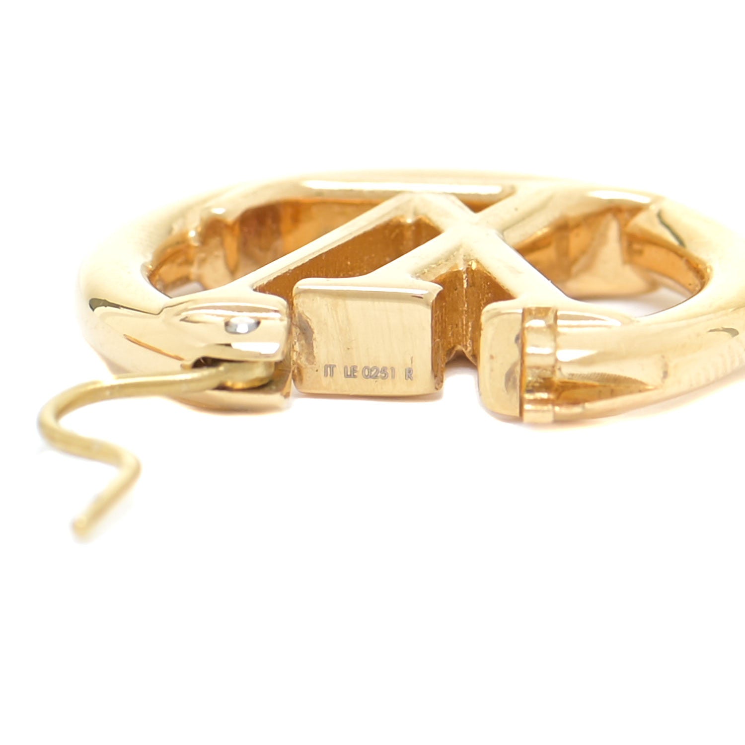 Louis Vuitton Metal Small Louise Hoop Earrings Gold 5 of 7