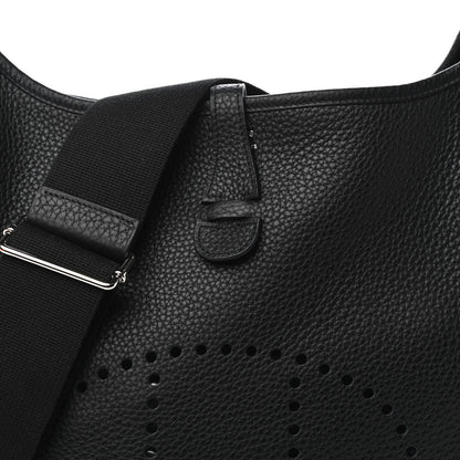 Hermes Taurillon Clemence Evelyne III PM Black 10 of 11