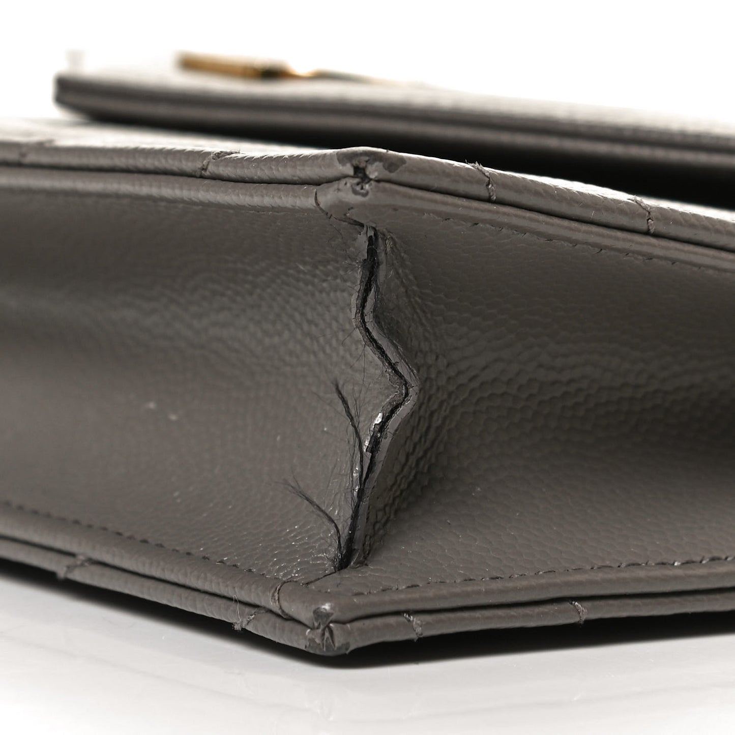 Grain De Poudre Matelasse Chevron Monogram Envelope Chain Wallet Earth