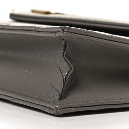 Saint Laurent Grain De Poudre Matelasse Chevron Monogram Envelope Chain Wallet Earth 11 of 15