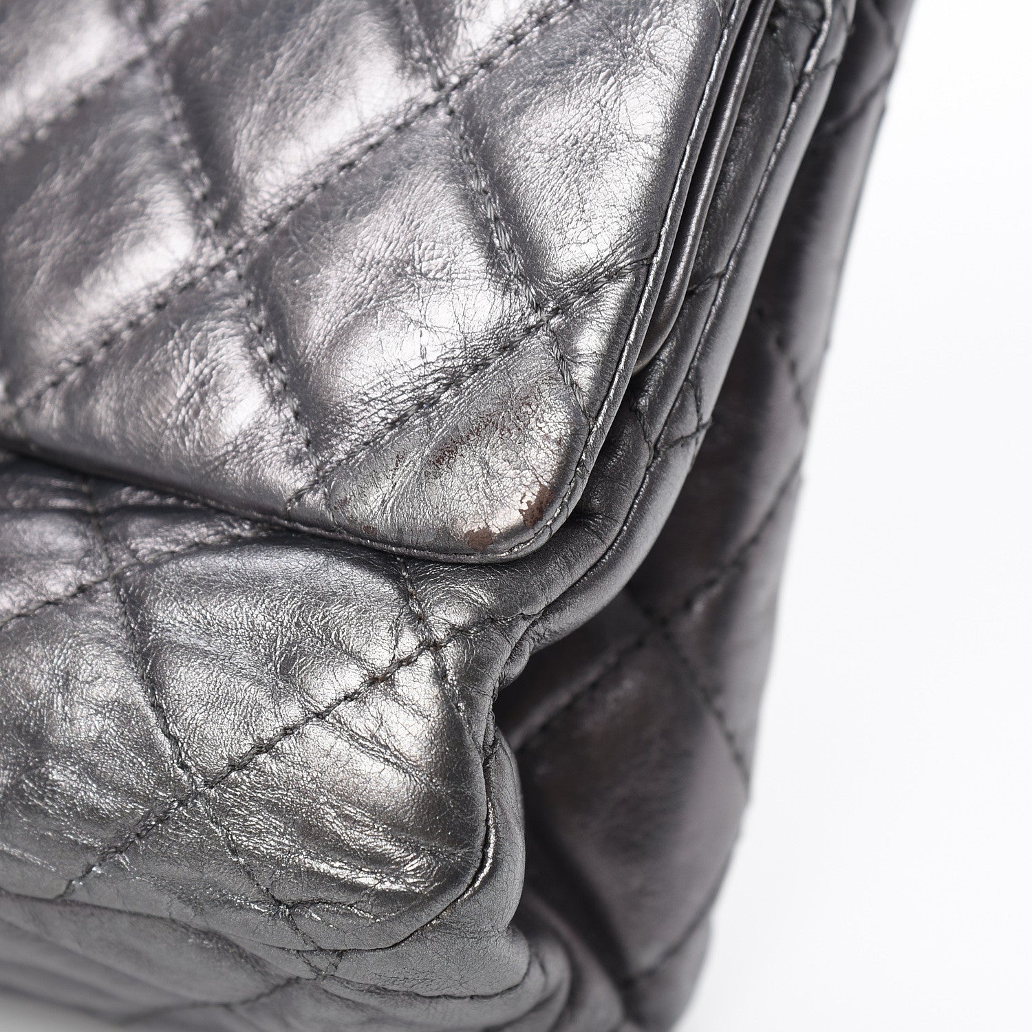 Chanel Metallic Aged Calfskin Quilted 2.55 Reissue 227 Flap Dark Silver 16 of 20