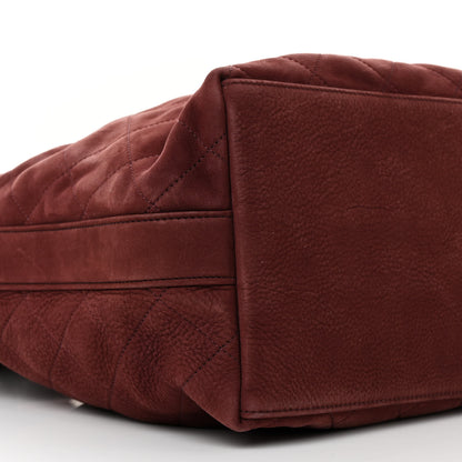Chanel Suede Calfskin Small On My Shoulder Drawstring Bag Burgundy 9 of 10