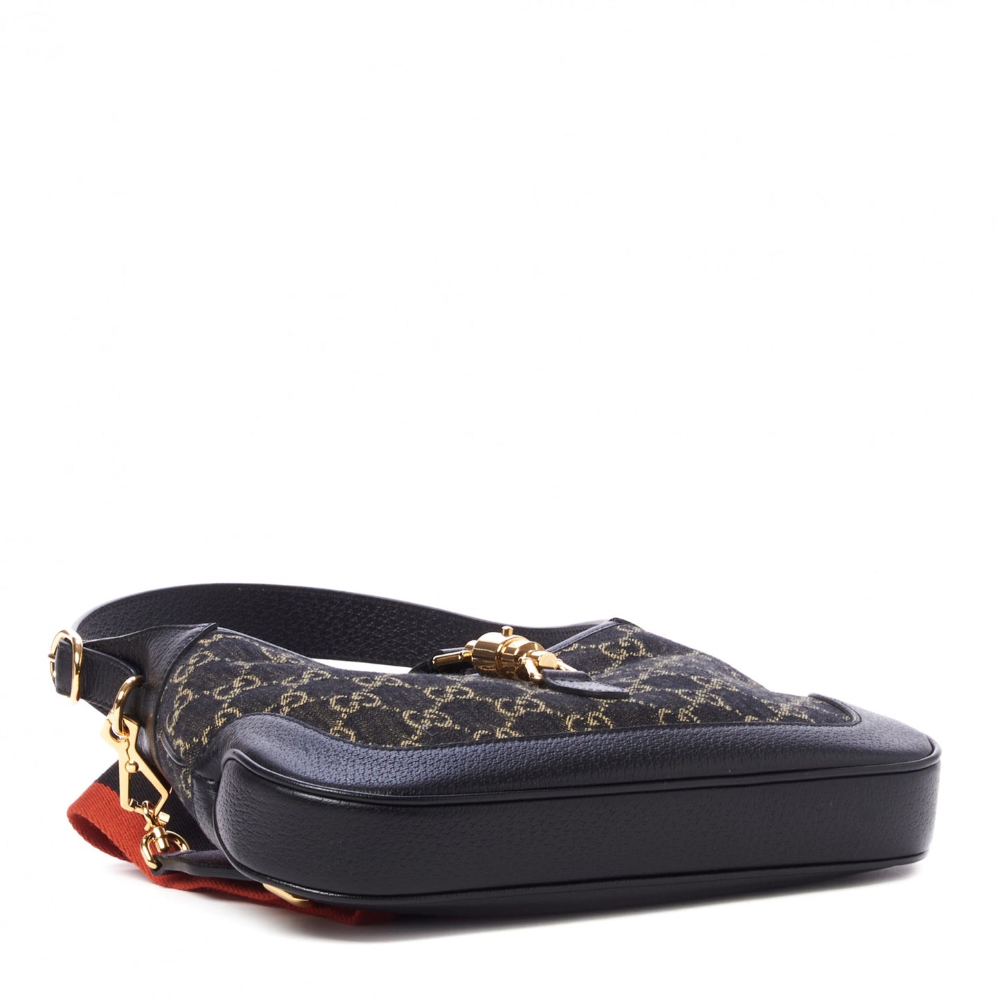 Jacquard Denim GG Monogram Small Jackie 1961 Hobo Black Ivory