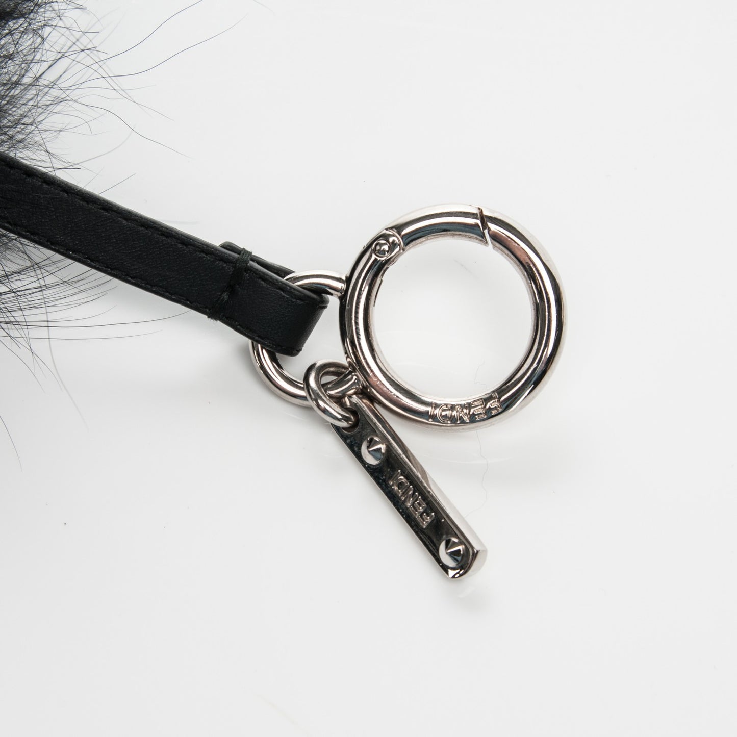 Fox Fur Shearling Crystal Pinky Punky Monster Bag Bug Charm Black Bubblegum