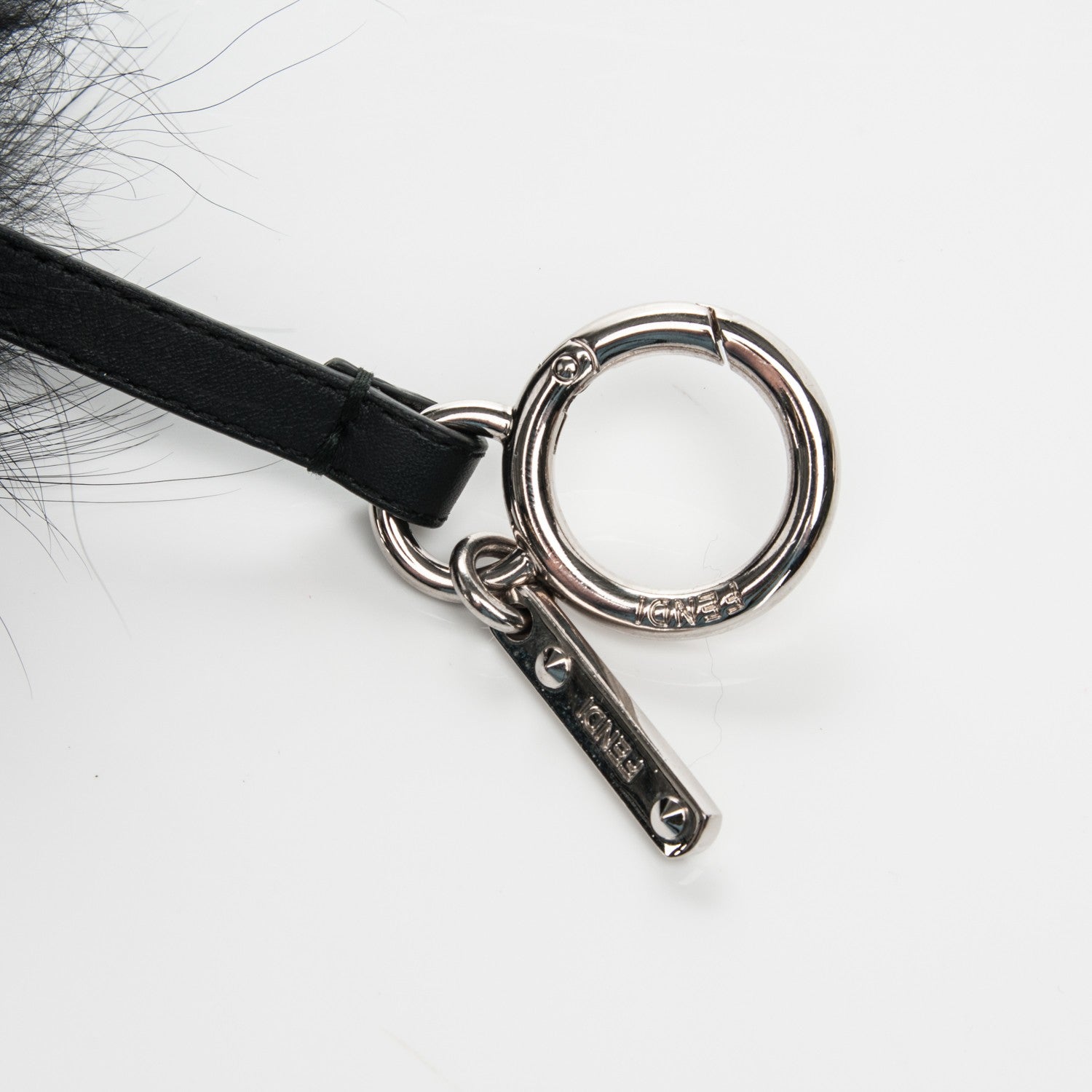 Fendi Fox Fur Shearling Crystal Pinky Punky Monster Bag Bug Charm Black Bubblegum 3 of 4