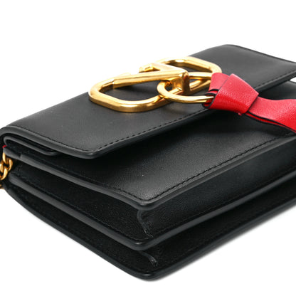 Valentino Garavani Smooth Calfskin Mini VRing Crossbody Bag Black 9 of 10