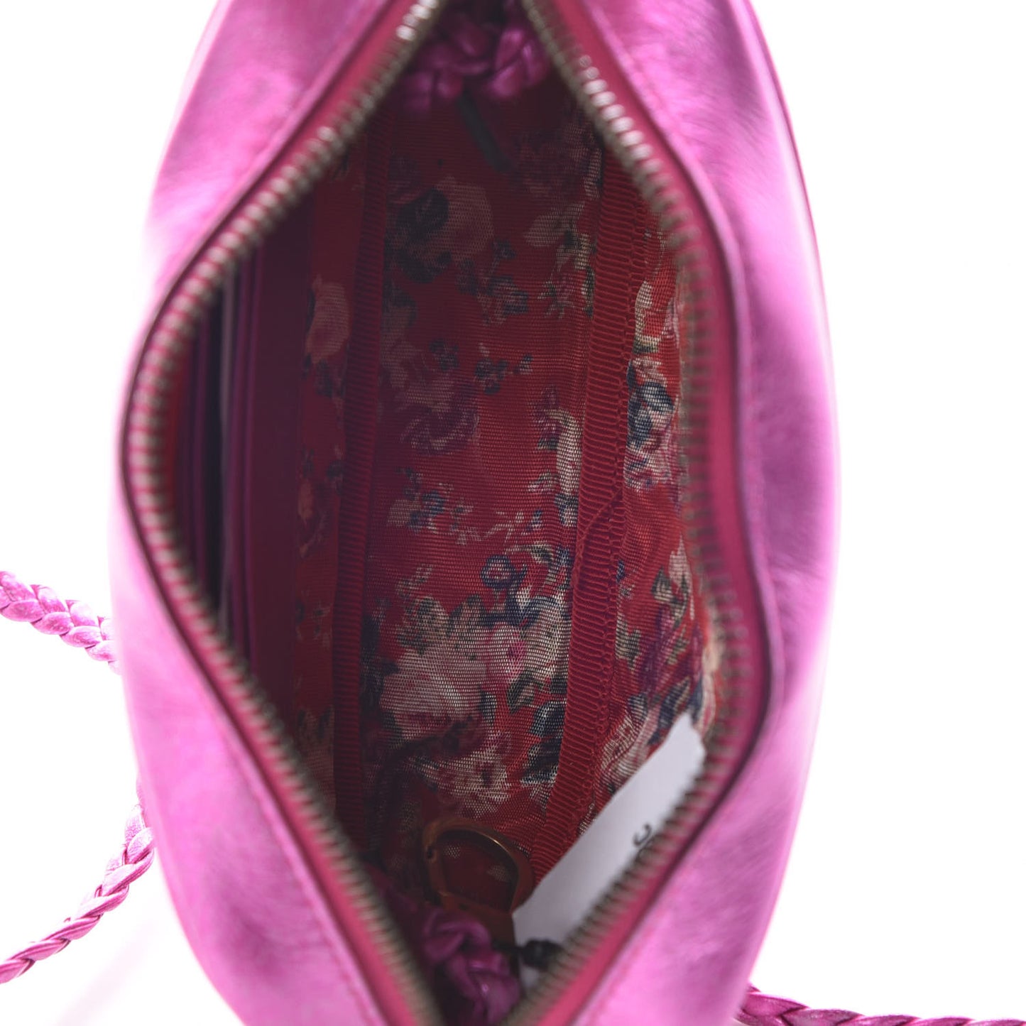 Laminated Nappa Trapuntata Mini Zumi Shoulder Bag Fuxia