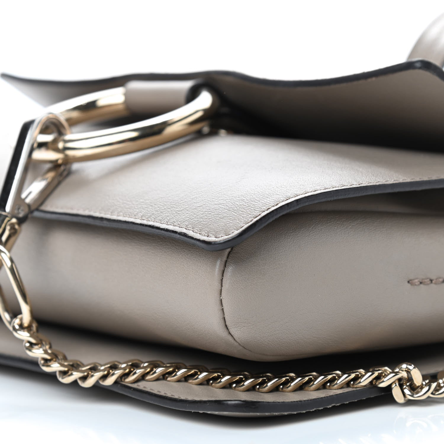 Chloe Suede Calfskin Small Faye Shoulder Bag Motty Grey 9 of 9