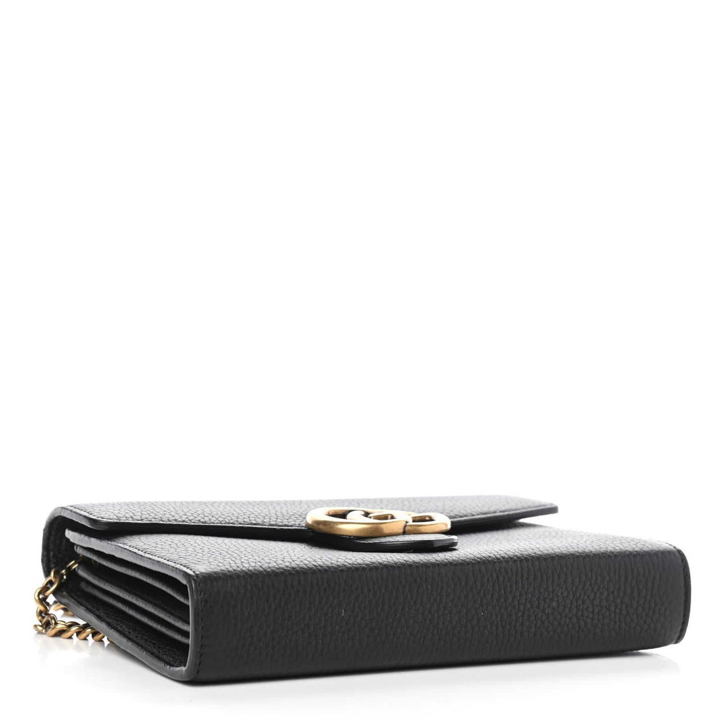 Calfskin GG Marmont Chain Wallet Black