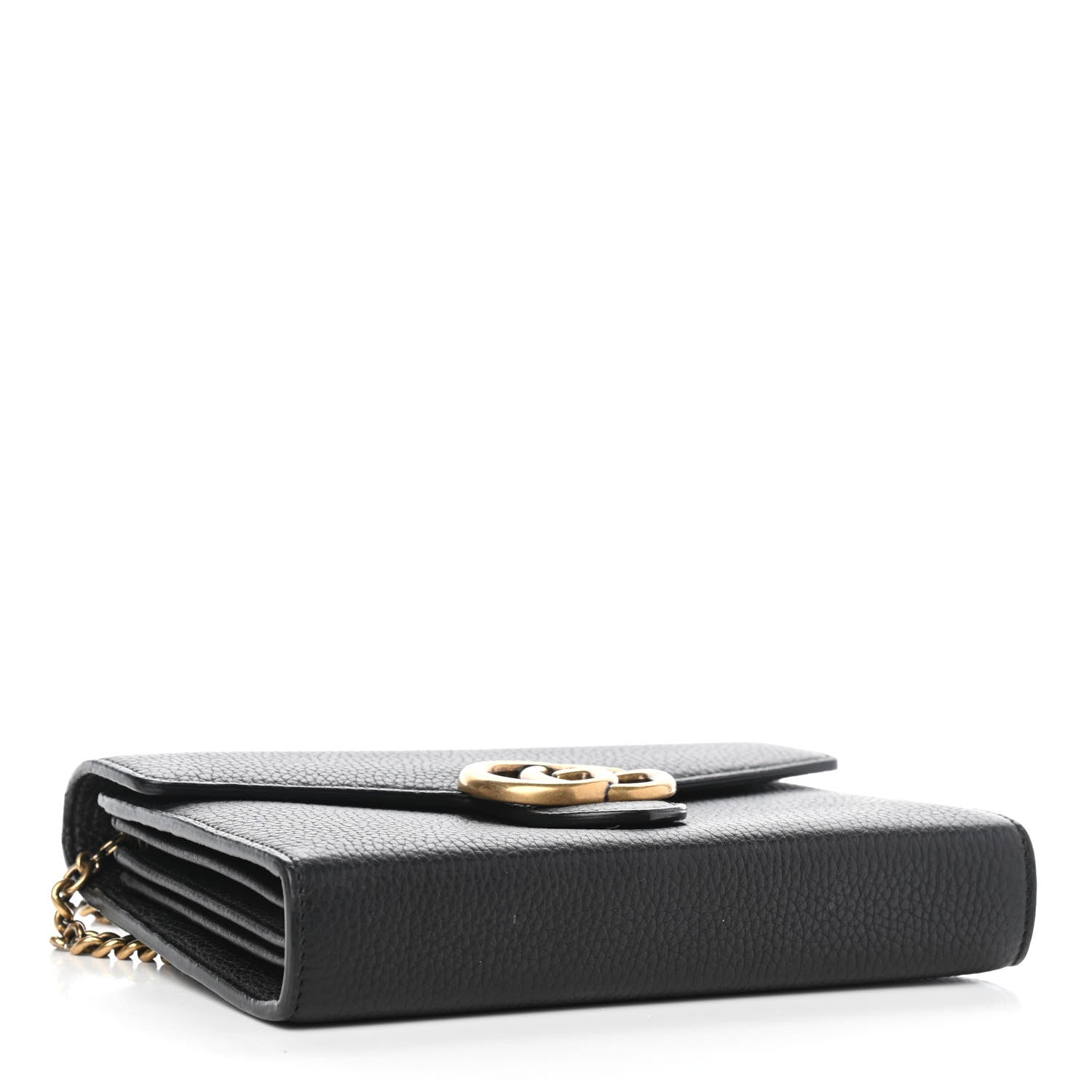 Gucci Calfskin GG Marmont Chain Wallet Black 3 of 4