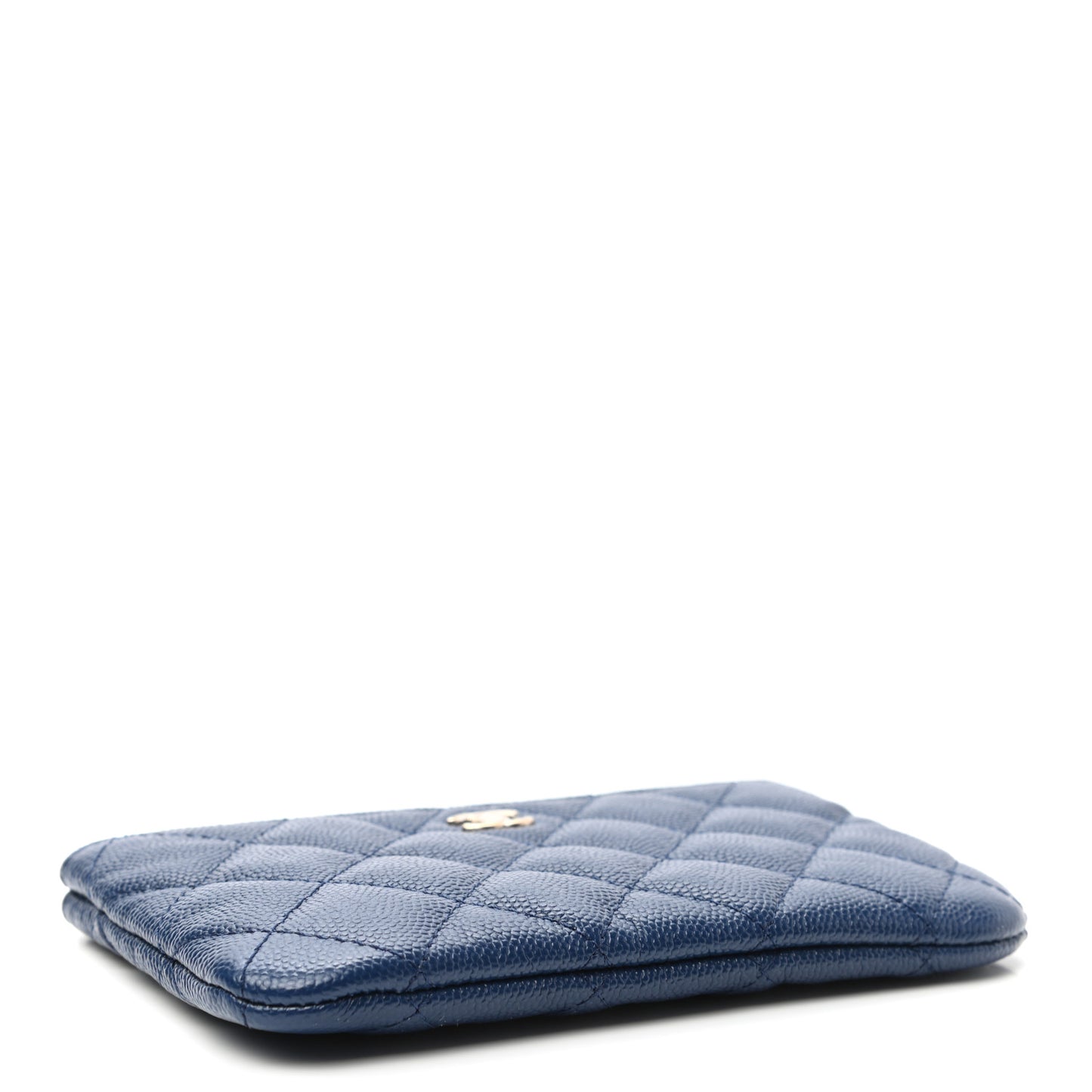 Caviar Quilted Small Cosmetic Case Navy