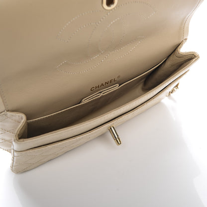 Chanel Aged Calfskin Medium Double Flap Beige 5 of 8