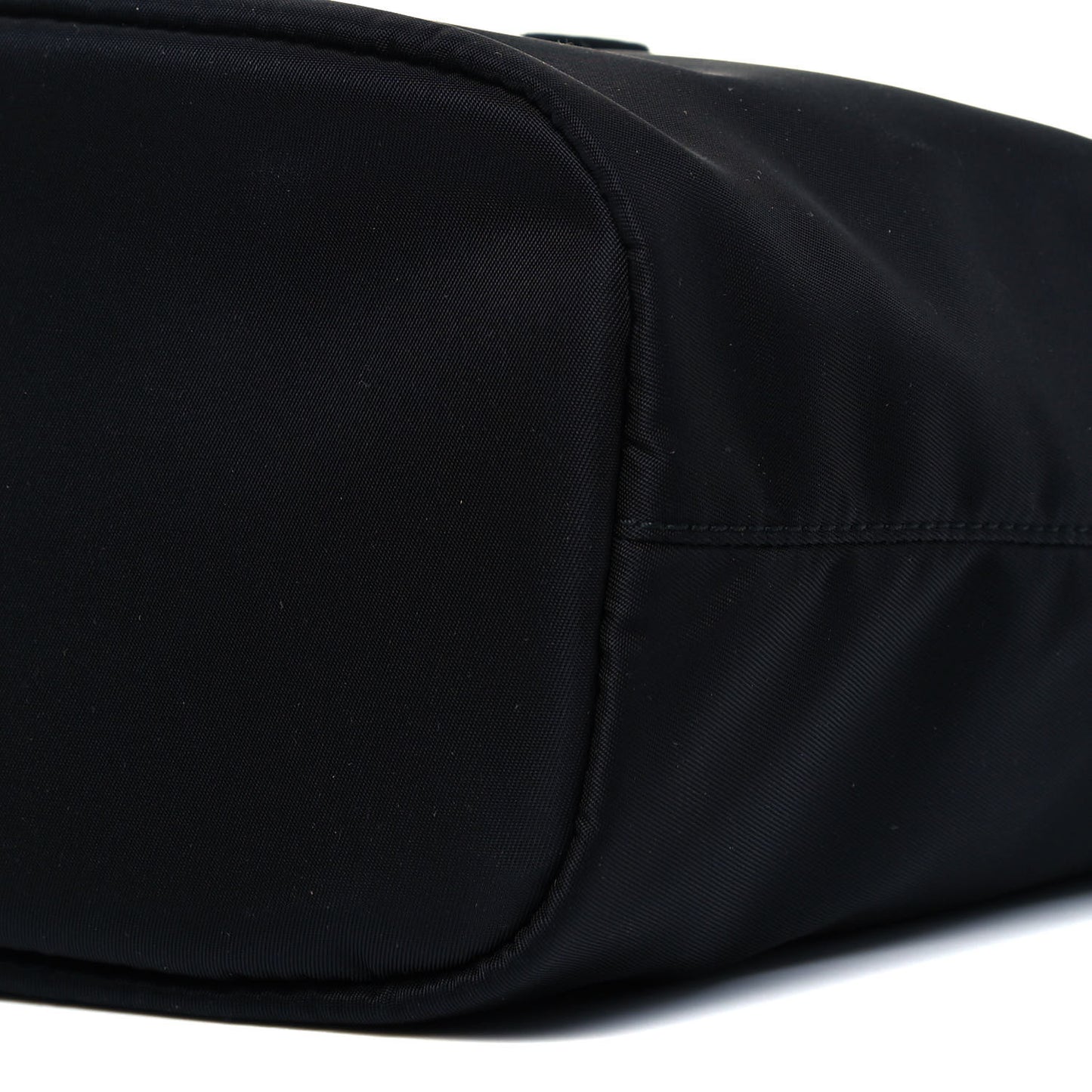 Saffiano Tessuto Nylon Vela Bucket Wristlet Black