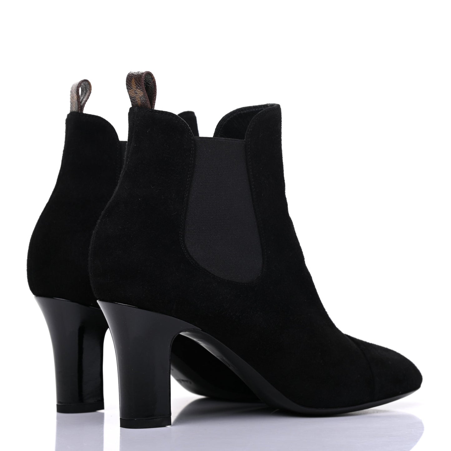 Suede Monogram Uniformes Cap Toe Chelsea 75mm Ankle Boots 39 Black