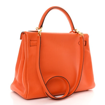 Hermes Togo Kelly Retourne 32 Orange 3 of 15