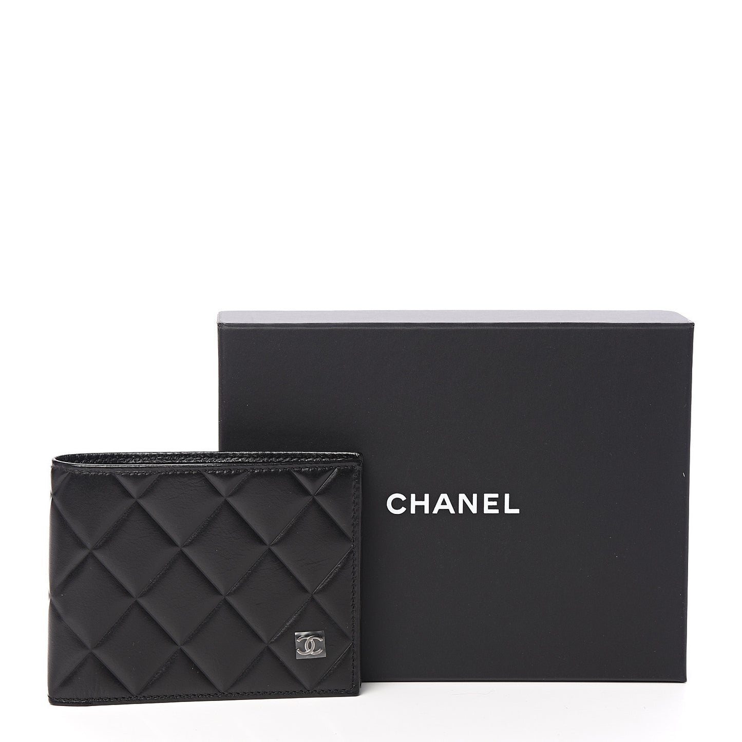 Calfskin Quilted Mens Small Pour Monsieur Wallet Black