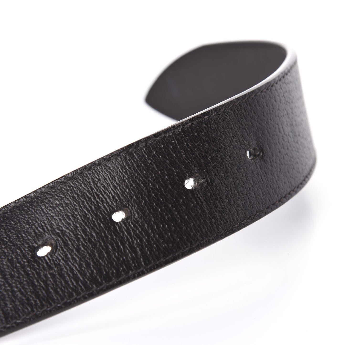 Textured Dollar Calfskin Double G 40mm Belt 100 40 Dark Cocoa