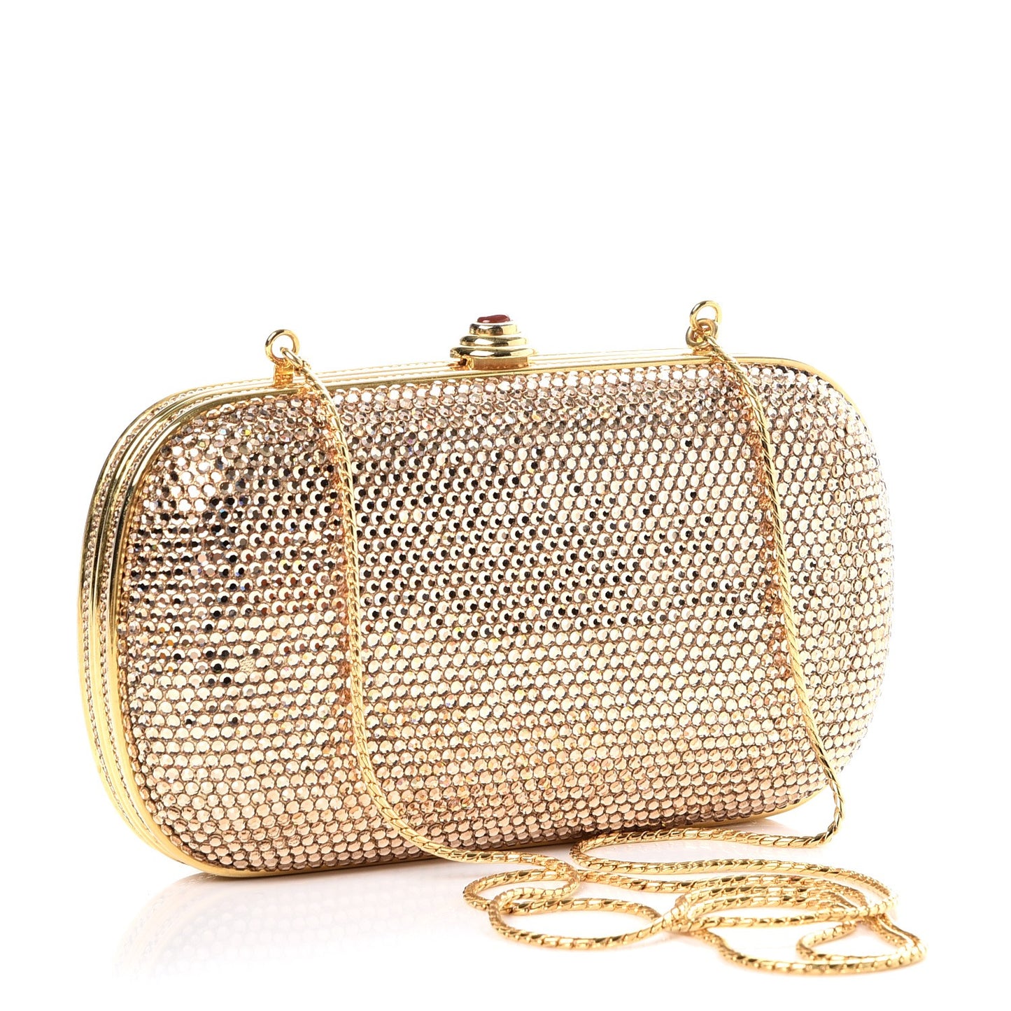 Swarovski Crystal Minaudiere Clutch Gold