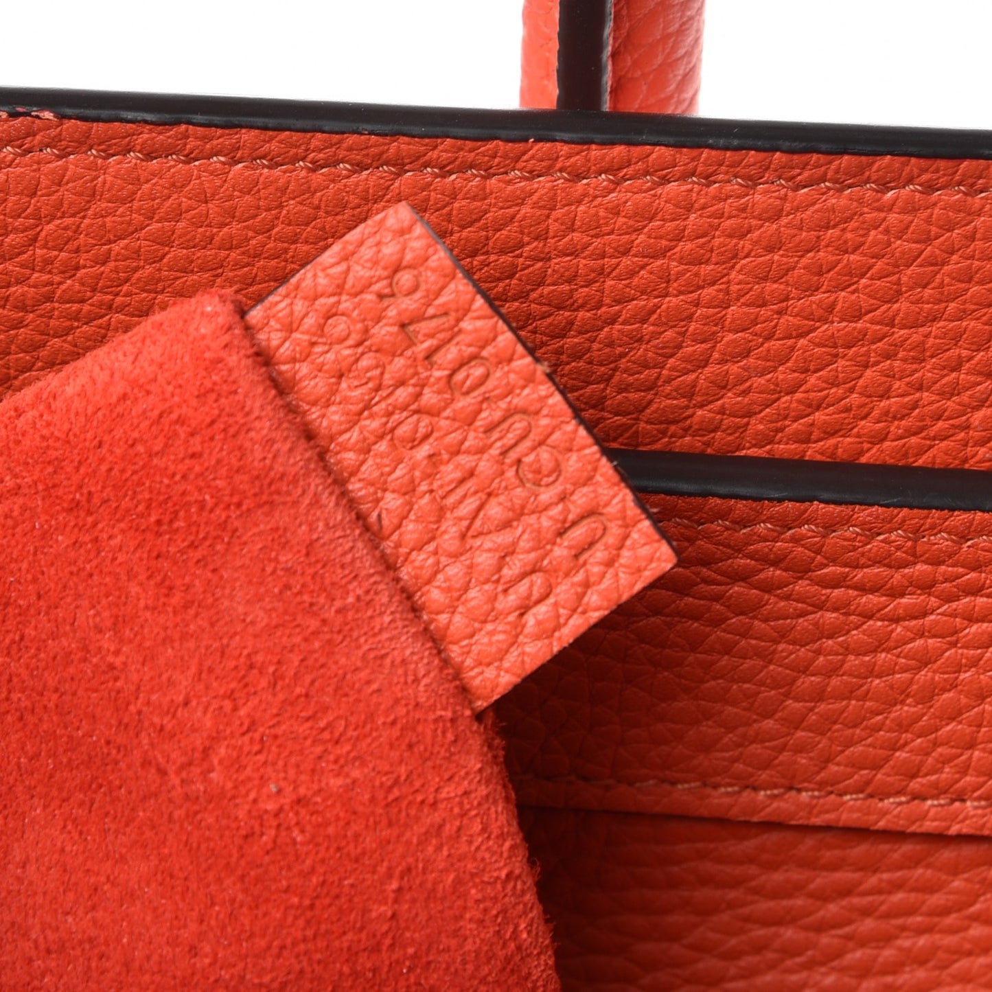 Drummed Calfskin Mini Luggage Vermillion
