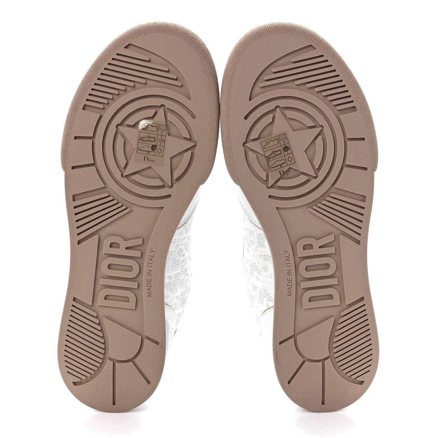 Calfskin Oblique Laser Perforated Dior One Low Sneakers 39.5 Off White Nude