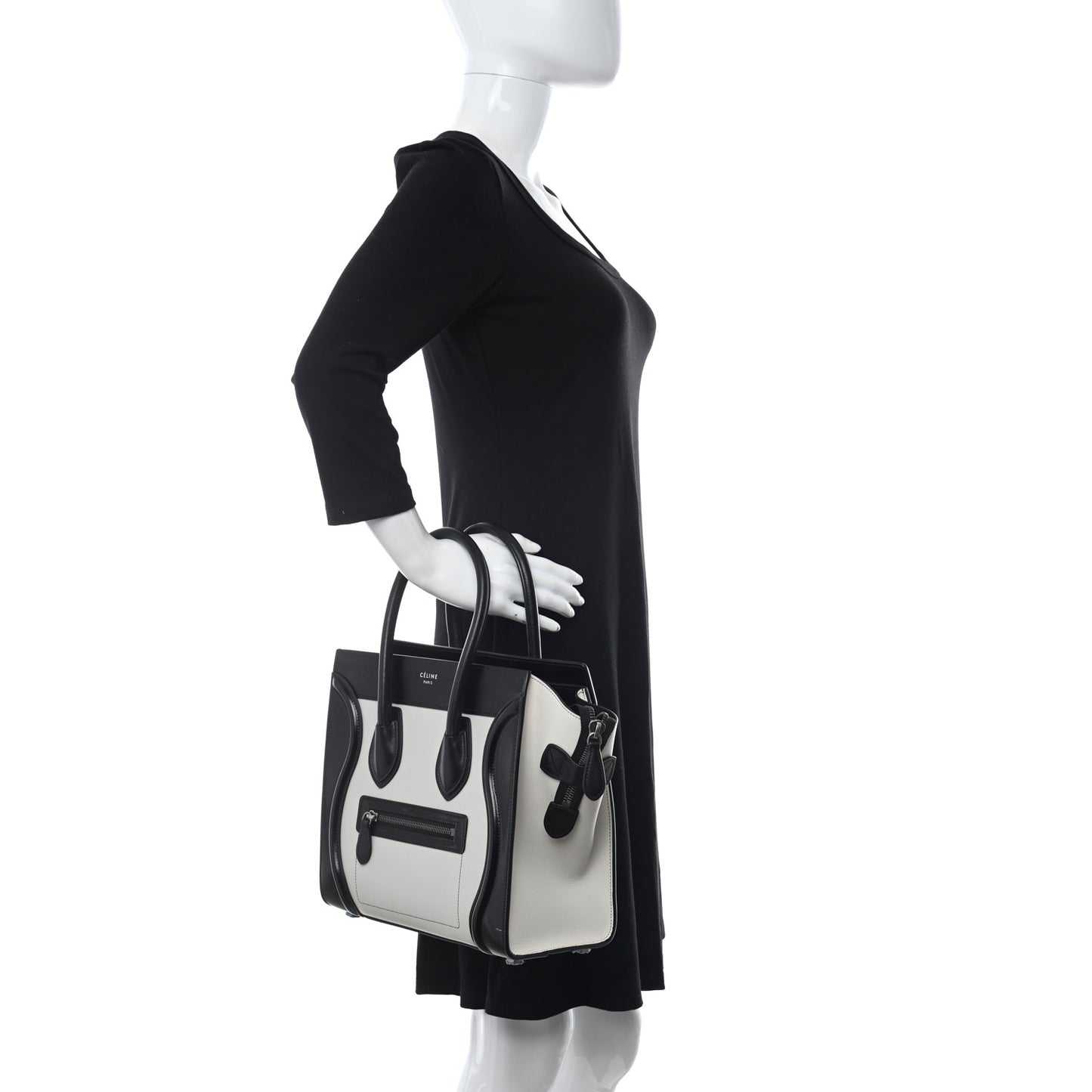 Smooth Calfskin Lizard Embossed Micro Luggage White Black